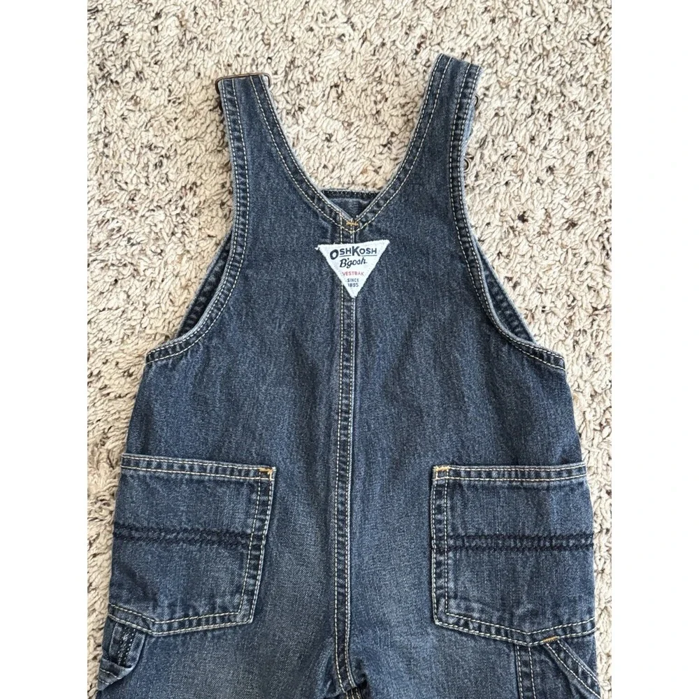 Oshkosh Denim Lined Red Plaid Overalls‎ Size 9 Months
